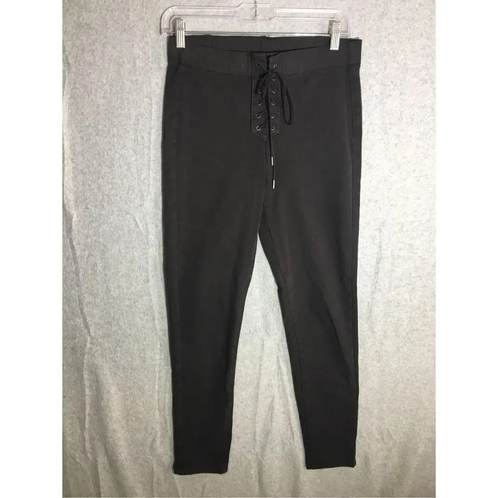 Womens American Eagle Jeans Black Lace Up Waist Skinny Jeggings Contemporary